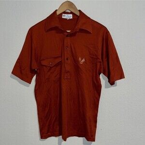 Pickering Active Sportswear mens M 100% lisle cotton  Polo Shirt burnt orange